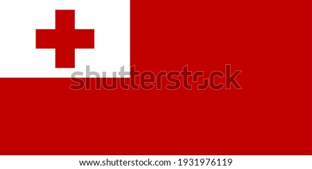 Vector flag of Tonga. Accurate dimensions and official colors. Symbol of patriotism and freedom. This file is suitable for digital editing and printing of any size.