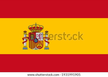 Vector flag of Spain. Accurate dimensions and official colors. Symbol of patriotism and freedom. This file is suitable for digital editing and printing of any size.