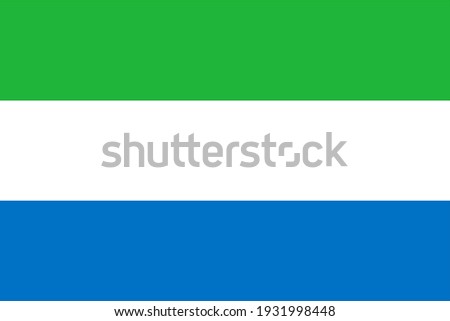 Vector flag of Sierra Leone. Accurate dimensions and official colors. Symbol of patriotism and freedom. This file is suitable for digital editing and printing of any size.