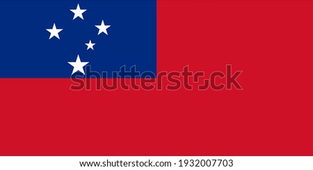 Vector flag of Samoa. Accurate dimensions and official colors. Symbol of patriotism and freedom. This file is suitable for digital editing and printing of any size.