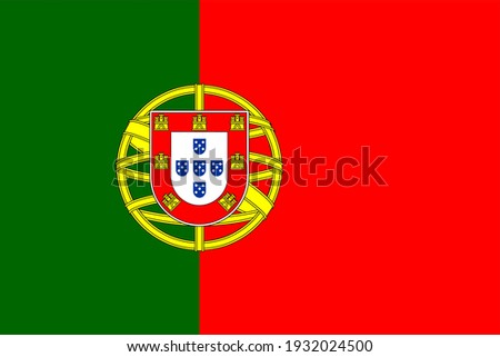 Vector flag of Portugal. Accurate dimensions and official colors. Symbol of patriotism and freedom. This file is suitable for digital editing and printing of any size.