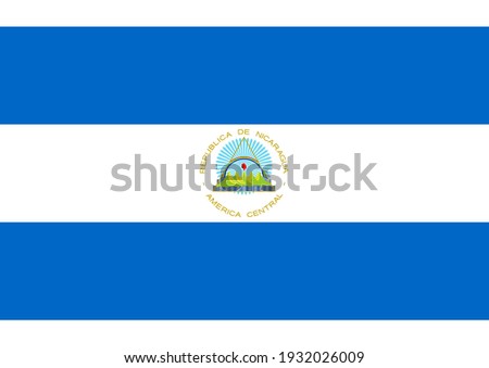 Vector flag of Nicaragua. Accurate dimensions and official colors. Symbol of patriotism and freedom. This file is suitable for digital editing and printing of any size.