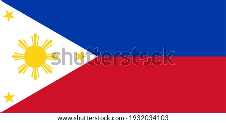 Vector flag of Philippines. Accurate dimensions and official colors. Symbol of patriotism and freedom. This file is suitable for digital editing and printing of any size.