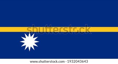 Vector flag of Nauru. Accurate dimensions and official colors. Symbol of patriotism and freedom. This file is suitable for digital editing and printing of any size.