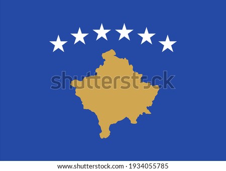 Vector flag of Kosovo. Accurate dimensions and official colors. Symbol of patriotism and freedom. This file is suitable for digital editing and printing of any size.