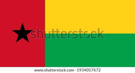 Vector flag of Guinea-Bissau. Accurate dimensions and official colors. Symbol of patriotism and freedom. This file is suitable for digital editing and printing of any size.