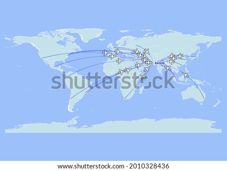 High detailed concept vector travel map for flights to Karachi-Pakistan from major cities around the world. Vector suitable for digital editing and prints of all sizes.