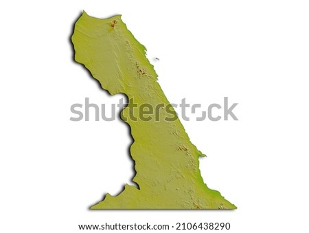 Al Bahr al Ahmar-Red Sea Governorate-Egypt map, shaded relief map of Al Bahr al Ahmar-Red Sea Governorate-Egypt. 3D render physical map. Stock foto © 