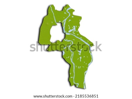 Kandal Kandal Province Cambodia map, shaded relief map of Kandal Kandal Province Cambodia. 3D render physical map. Stock fotó © 