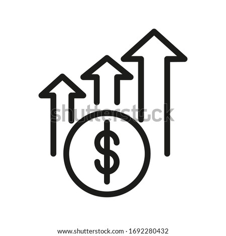 Growth Icon, Linear Sign Isolated On A White Background