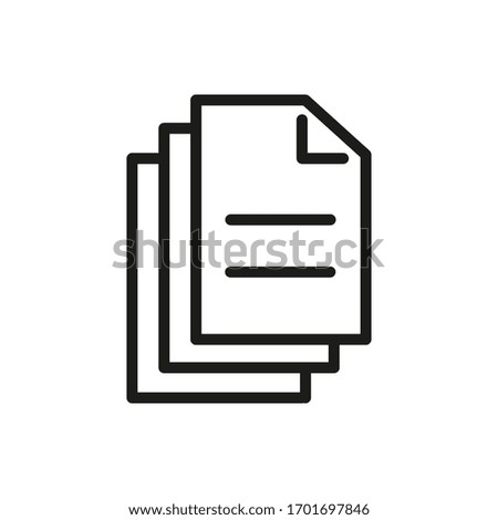 Outline Document Icon Isolated on White Background. Line File Symbol for Web Site Design, Logo, App, UI.