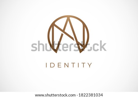 Abstract initial letter N and A logo,usable for branding and business logos, Flat Logo Design Template, vector illustration