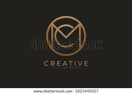 Abstract initial letter C and M logo,circle line and letter CM combination, usable for branding and business logos, Flat Logo Design Template, vector illustration Zdjęcia stock © 