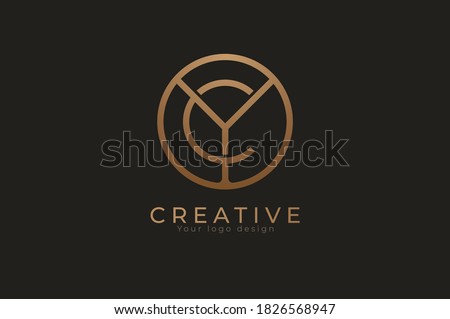 Abstract initial letter Y and C logo, usable for branding and business logos, Flat Logo Design Template, vector illustration