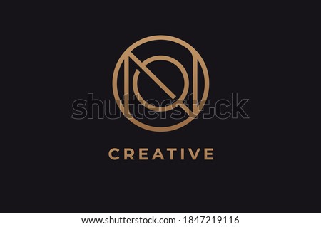 Abstract initial letter N and O logo,usable for branding and business logos, Flat Logo Design Template, vector illustration Foto stock © 
