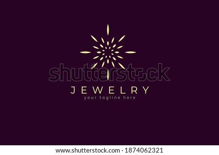 Jewelry Logo, jewel luster logo inspiration, flat design logo template, vector illustration 