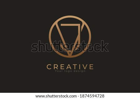 Abstract initial letter J and V logo,usable for branding and business logos, Flat Logo Design Template, vector illustration Stock fotó © 