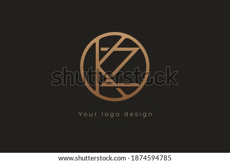 Abstract initial letter K and Z logo,usable for branding and business logos, Flat Logo Design Template, vector illustration Stok fotoğraf © 
