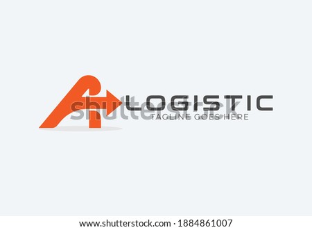Abstract Initial A Logistic Logo, letter A and arrow combination, Usable for Business and company Logos, Flat Vector Logo Design Template, vector illustration