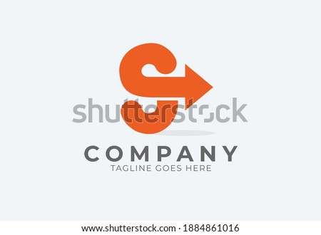Initial S Logo, letter S and arrow combination, Usable for Business and logistic Logos, Flat Vector Logo Design Template, vector illustration