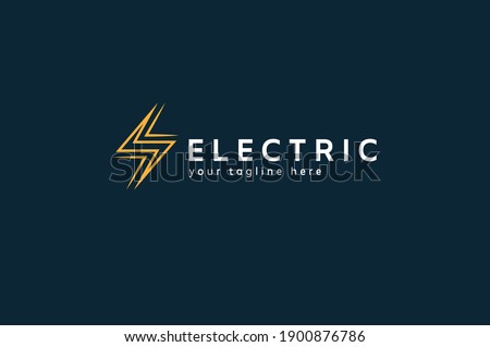 Electric Logo, Abstract letter S from  lightning bolt icon, tunder bolt design logo template, vector illustration