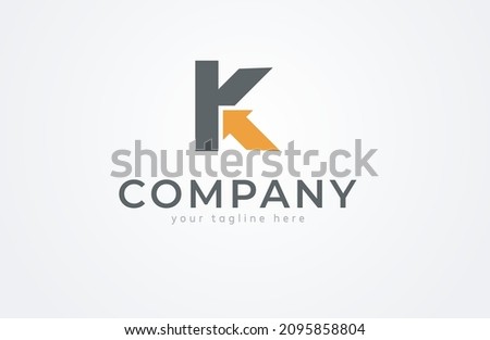 Initial K Logo. letter k with with arrow combination. Usable for Business and logistic Logos. Flat Vector Logo Design Template, vector illustration