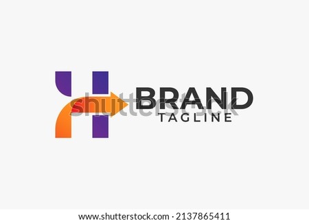 initial H Arrow Logo. letter H with arrow combination. usable for  finance, logistic and company logos, vector illustration	 Stock fotó © 