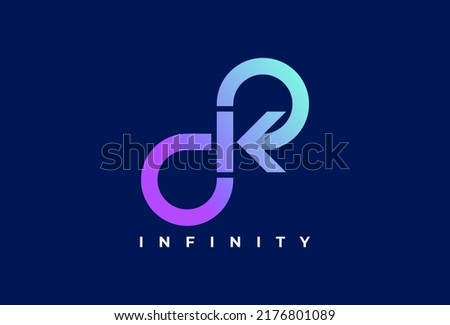 Letter K Infinity Logo design inspiration. suitable for technology, brand and company logos design. vector illustration