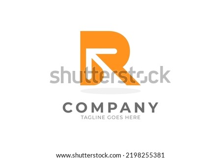 Initial R Arrow Logo, Letter R and arrow combination ,usable for finance, logistic  and business logos, flat design logo template, vector illustration