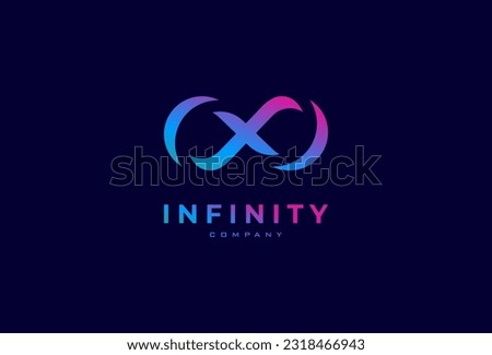 Infinity Logo Design, letter X with infinity combination, usable for technology and company logos, vector illustration