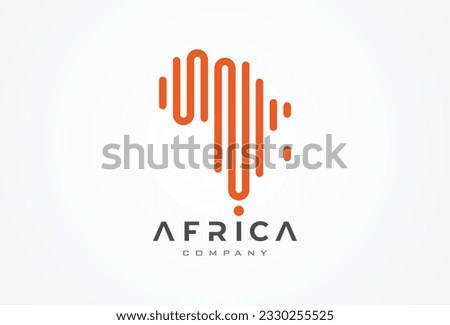 Africa Logo Design. modern Africa logo with line style. flat design logo template element. vector illustration