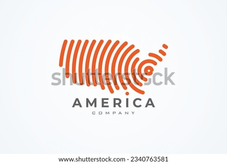 USA map Logo, modern America logo with line style, USA map design logo template, vector illustration