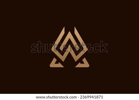 initial WA or AW logo. monogram logo design combination of letters W and A in gold color. usable for brand and business logos. flat design logo template element. vector illustration