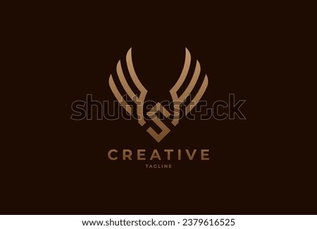 initials FSF or S Wing logo. monogram logo design combination of letters F and S in gold color. usable for brand and business logos. flat design logo template element. vector illustration