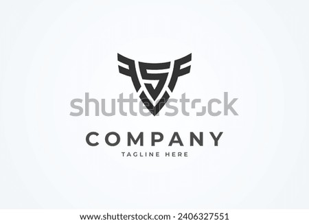 Initial FS or FSF Logo, monogram logo design combination of letters S M and V, Flat Vector Logo Design Template, vector illustration