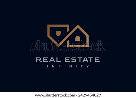 Real Estate Infinity Logo design, building and infinity icon combination, suitable for Architecture Building apps logo design, flat design logo template element, vector illustration