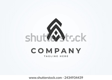 Letter CA or AC Logo. monogram logo design combination of letters C and A. Flat Vector Logo Design Template element. vector illustration