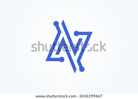 Letter N Technology Logo. letter N with tech style logo design inspiration. Flat Vector Logo Design. vector illustration