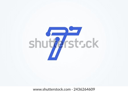 Letter T Technology Logo, letter T with tech style logo design inspiration, Flat Vector Logo Design, vector illustration