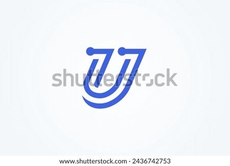 Letter U Technology Logo, letter U with tech style logo design inspiration, Flat Vector Logo Design, vector illustration