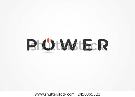 Power Button logo. letter O and power button combination, Flat style Logo Design Template, vector illustration