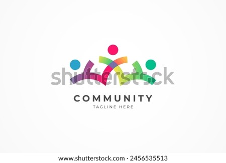 People logo design, Community human Logo design template, vector illustration