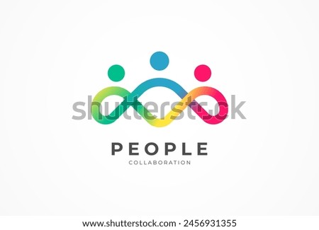 People logo design, Community human Logo with gradient color, people logo design template design element, vector illustration