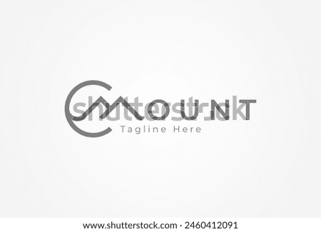 initial Letter C Mountain  logo, letter C with mountain  combination, usable for brand and company logos, logo design template element, vector illustration 