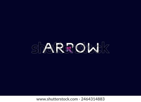 Arrow Logo, letter R as Arrow in text Arrow typography logo, vector illustration