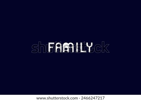 Family Logo, letter A and M with family icon combination in text Family typography logo, vector illustration