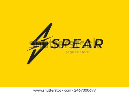 Spear logo, abstract letter S from two spear combination, spear design logo template, vector illustration