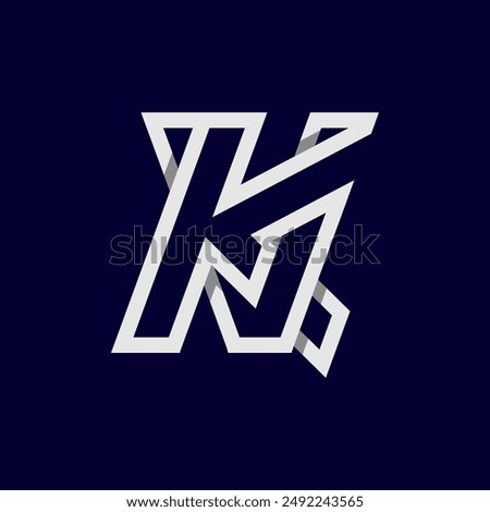 Initial Letter KV or VK  Logo, Monogram Logo letter K with V combination, design logo template, vector illustration