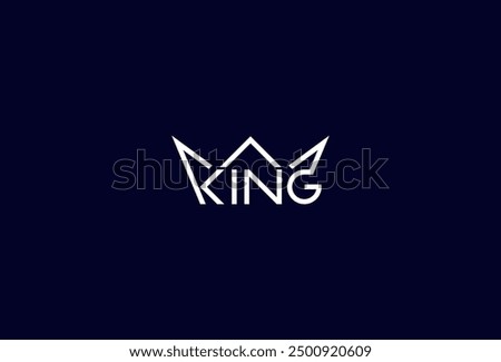 King Logo, crown with letter combination in text King typography logo, vector illustration