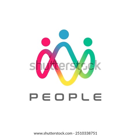 People logo design, Community human Logo design template, vector illustration